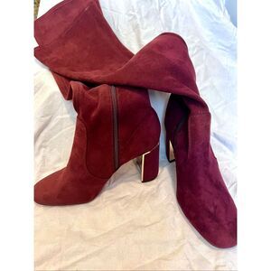 BCBGeneration Aliana burgundy microsuede over-the-knee boot